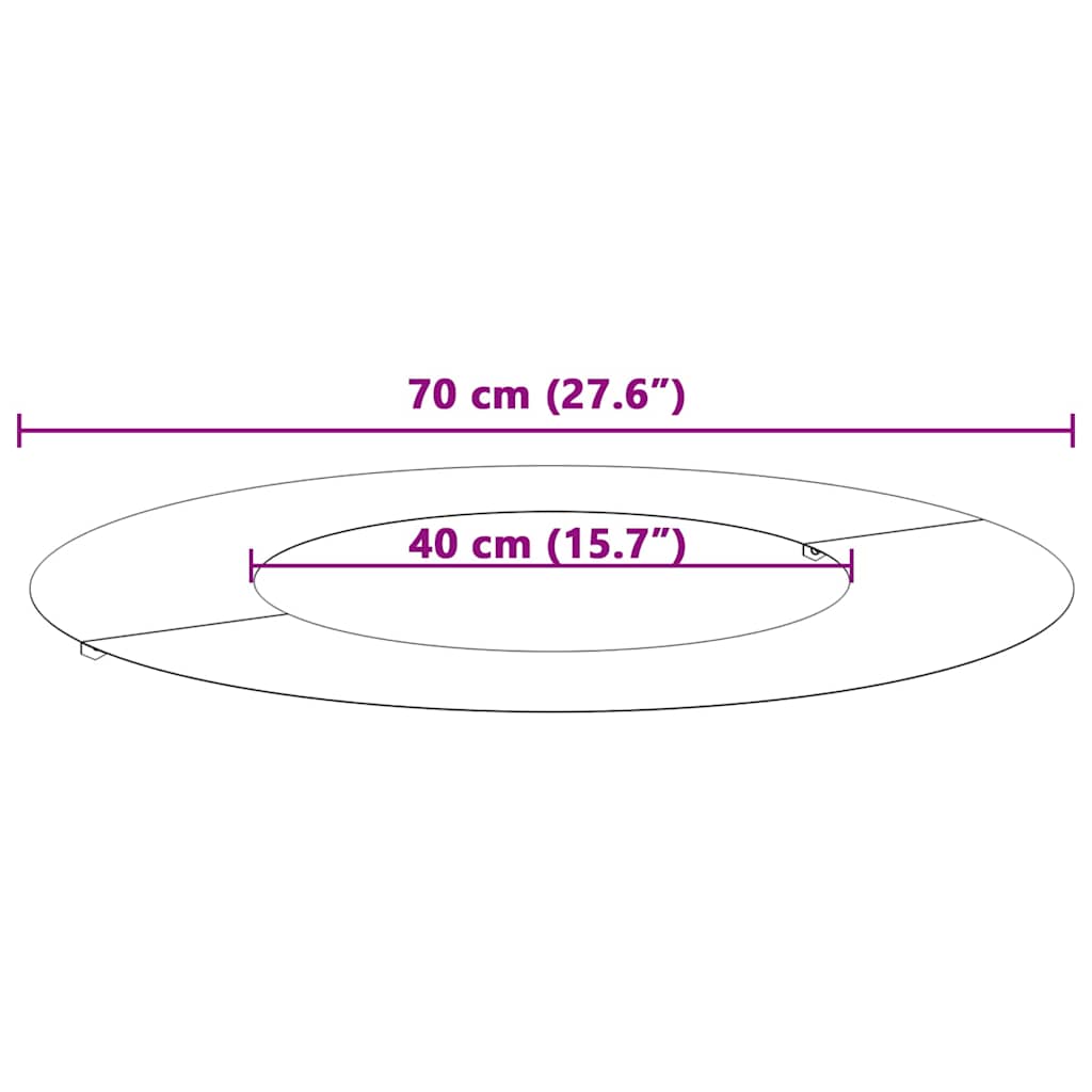 Alkalmas lapos fa gyűrűkhez 5 pcs ezüst ø40 / 70 cm