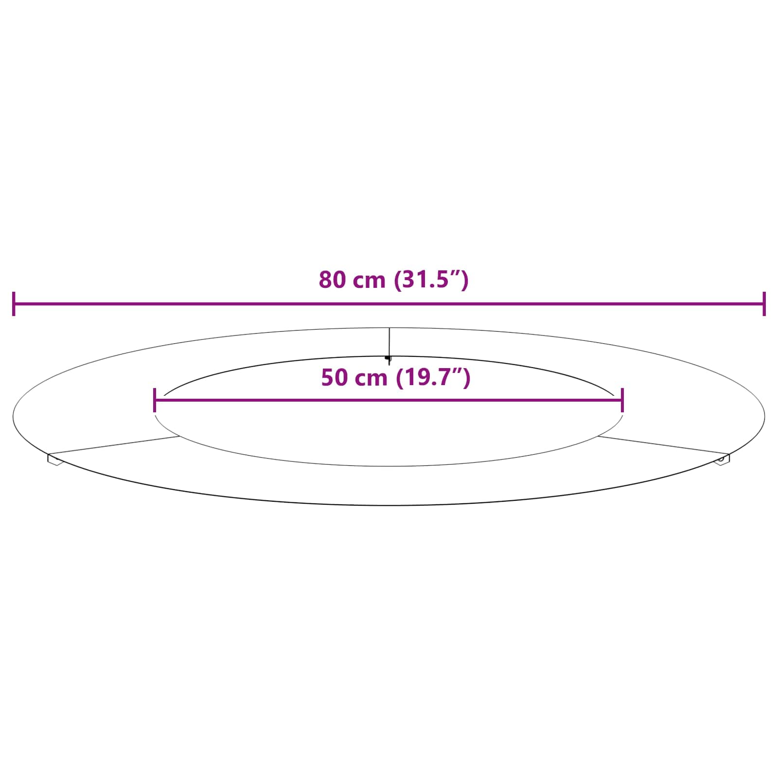 Alkalmas lapos fa gyűrűhöz barna ø50 / 80 cm időjárásálló acél