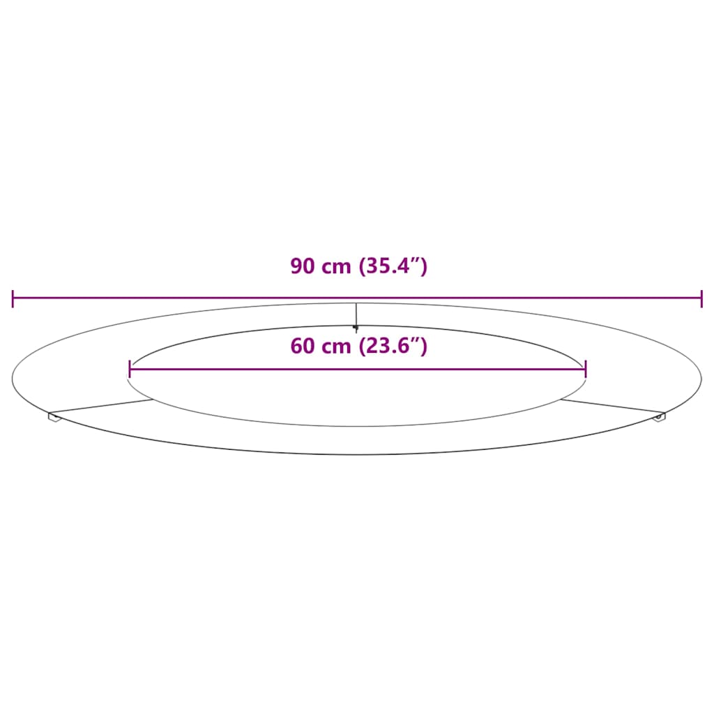 Alkalmas lapos fa gyűrűhöz fehér ø60 / 90 cm acél