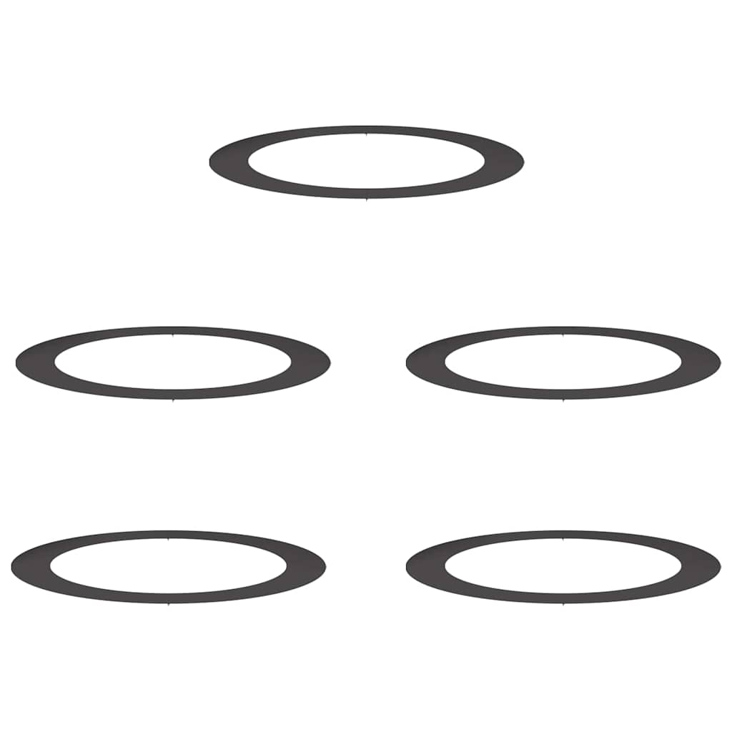 Alkalmas lapos fa gyűrűkhez 5 pcs fekete ø90 / 120 cm acél