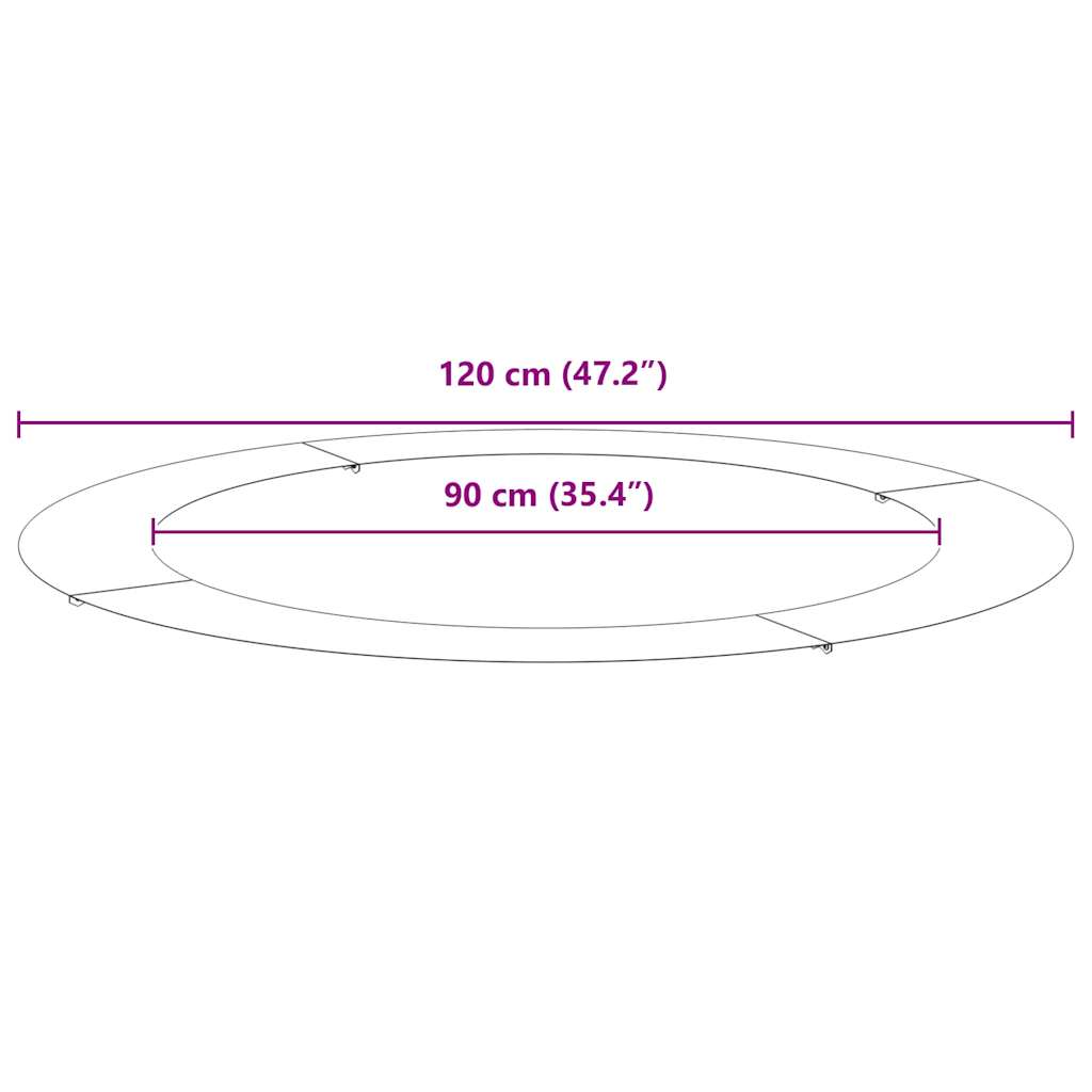 Alkalmas lapos fa gyűrűkhez 5 pcs oliva zöld ø90 / 120 cm acél