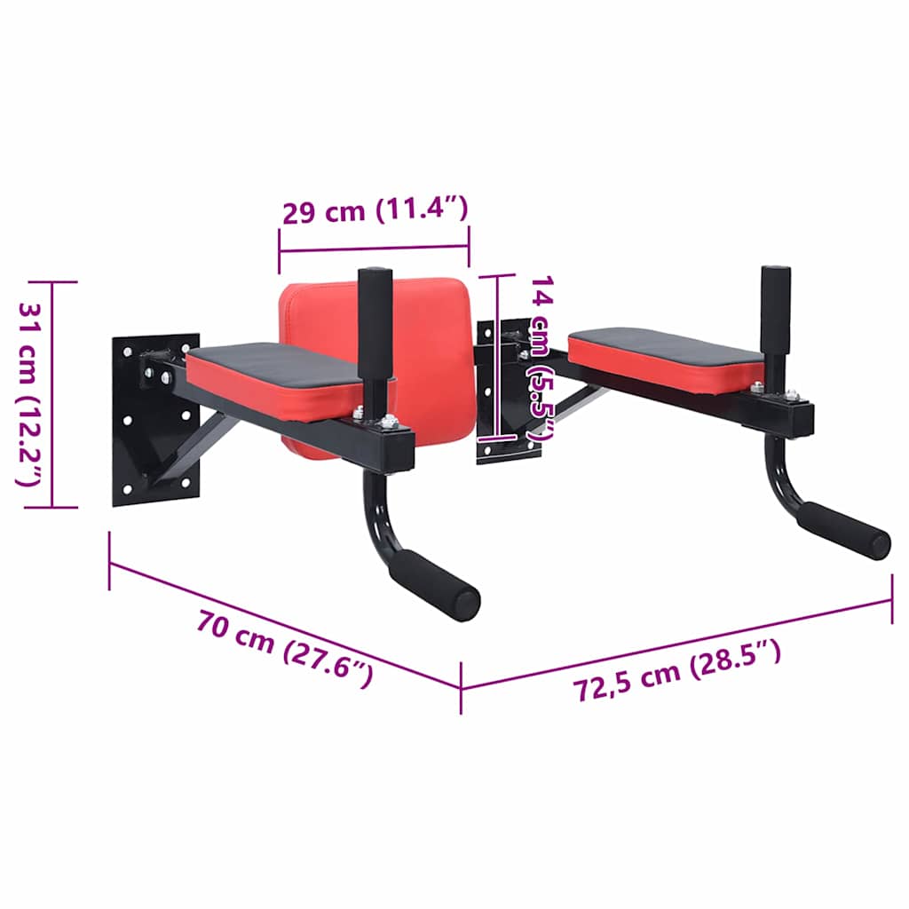 Vidaxl lepedő állomás fekete és piros 72,5 x 70 x 31 cm porszórt acél