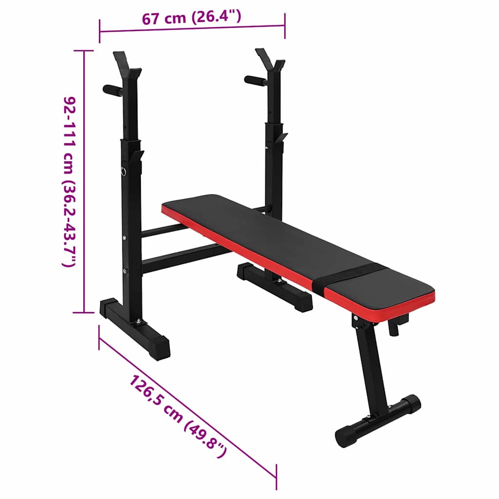 Vidaxl súly pad fekete 126,5 x 67 x 111 cm porszórt acél