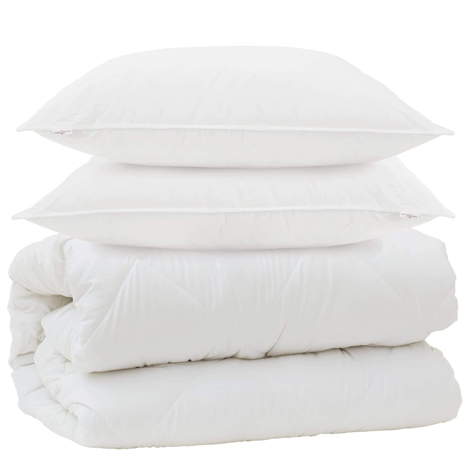 Takaró párnákkal párnával 3 pcs fehér mikroszál