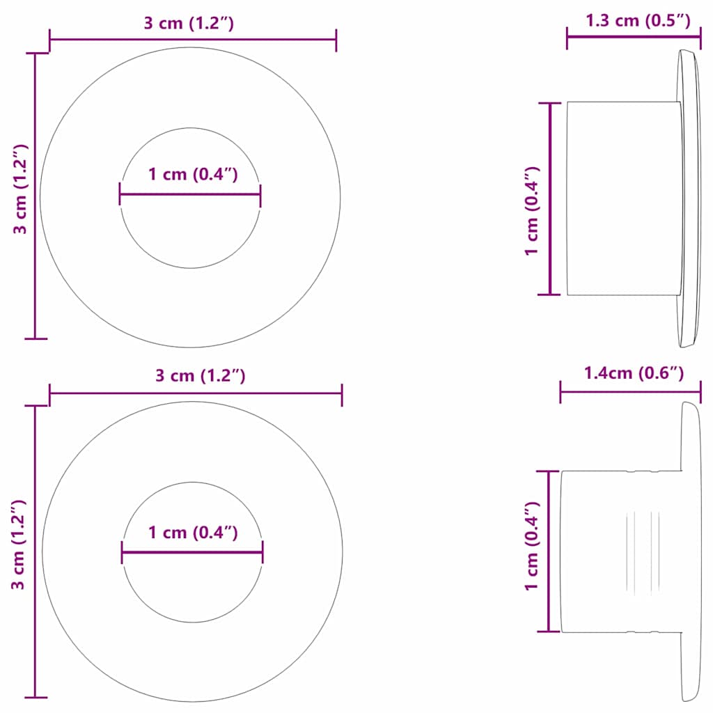 Foci asztal megállítók 10 pcs fehér 3 x 3 x 2 cm hips