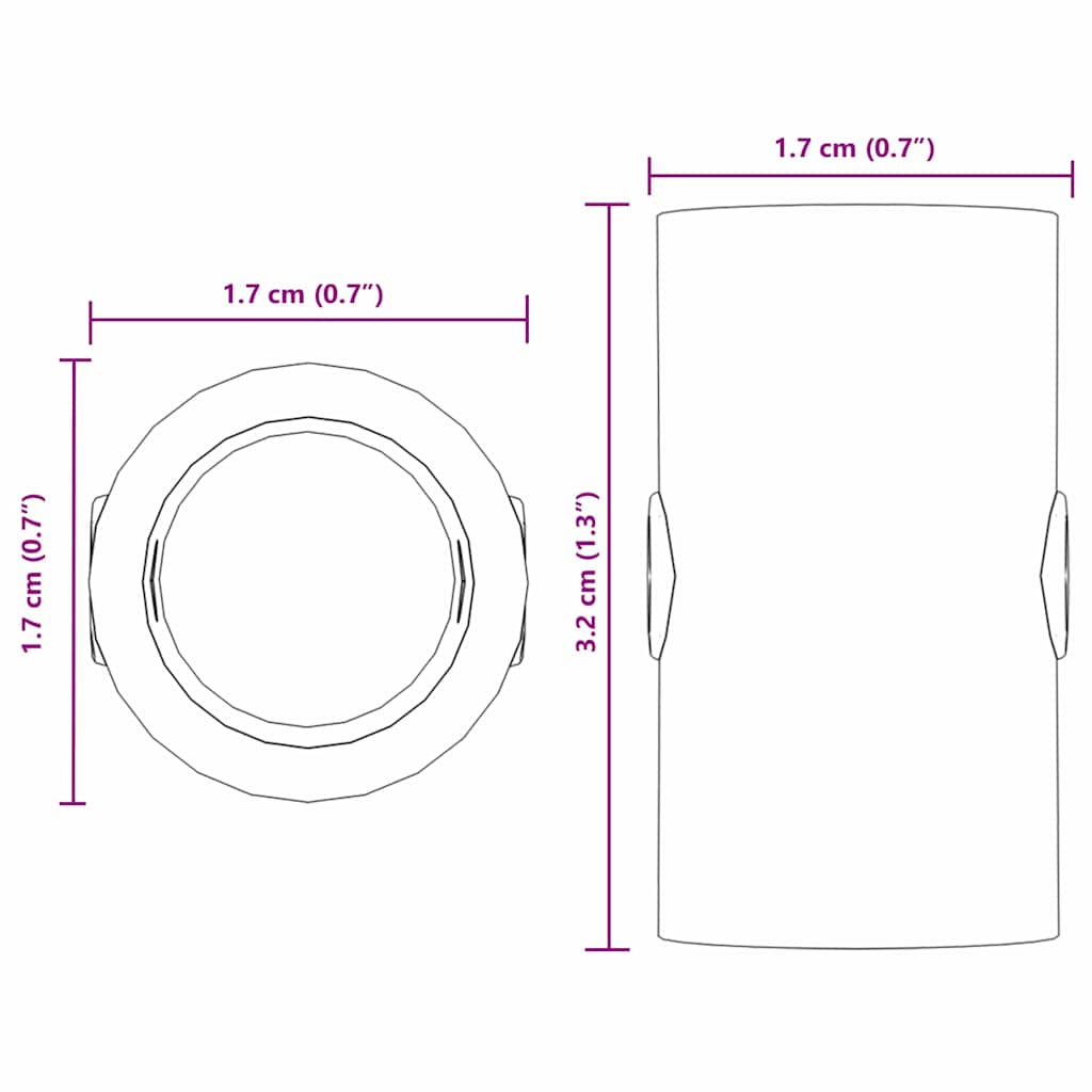 Foci asztal megállítók 10 pcs fekete 1,7 x 1,7 x 3,2 cm pp
