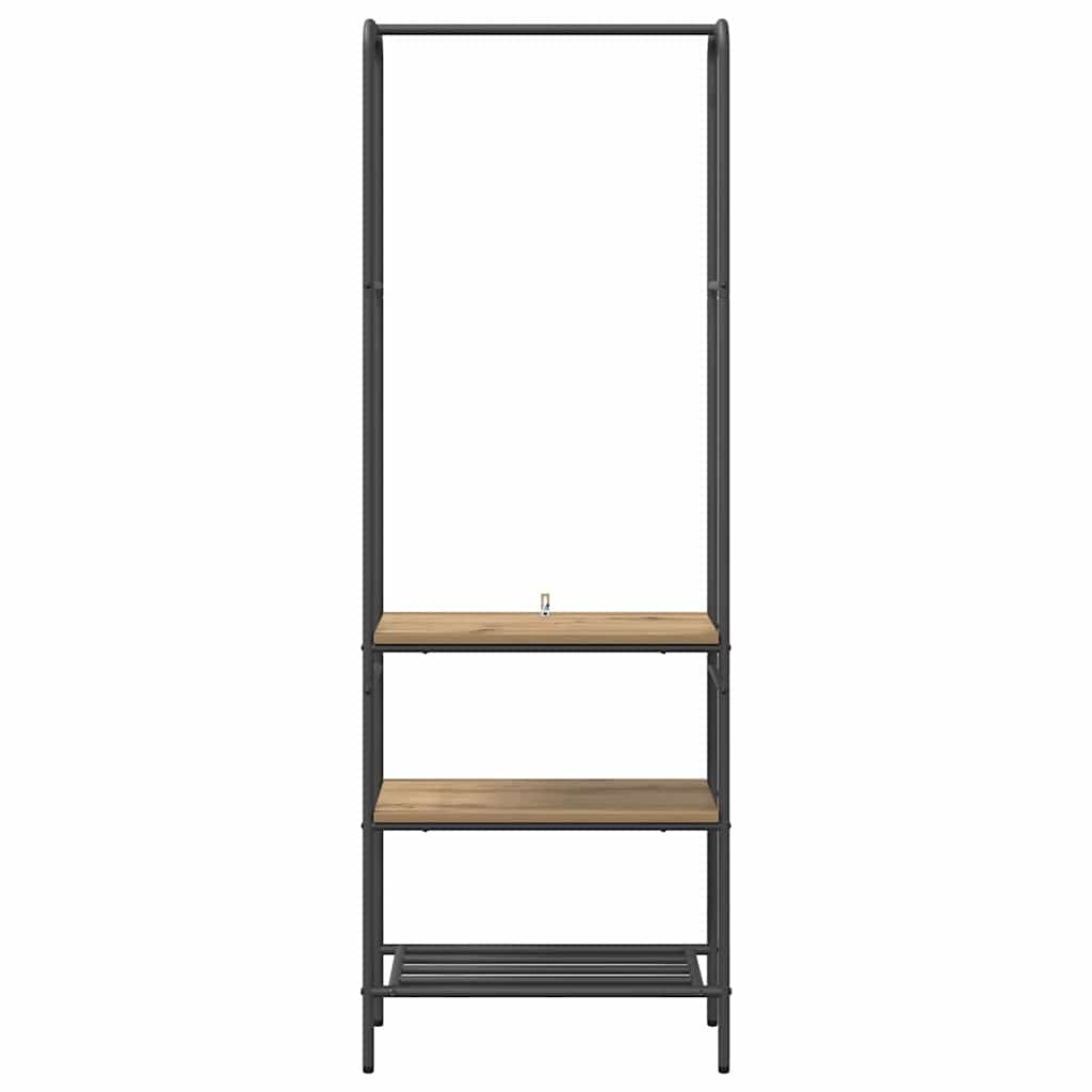Ruhafogó polcokkal artisan tölgy 60 x 30 x 171 cm faanyag