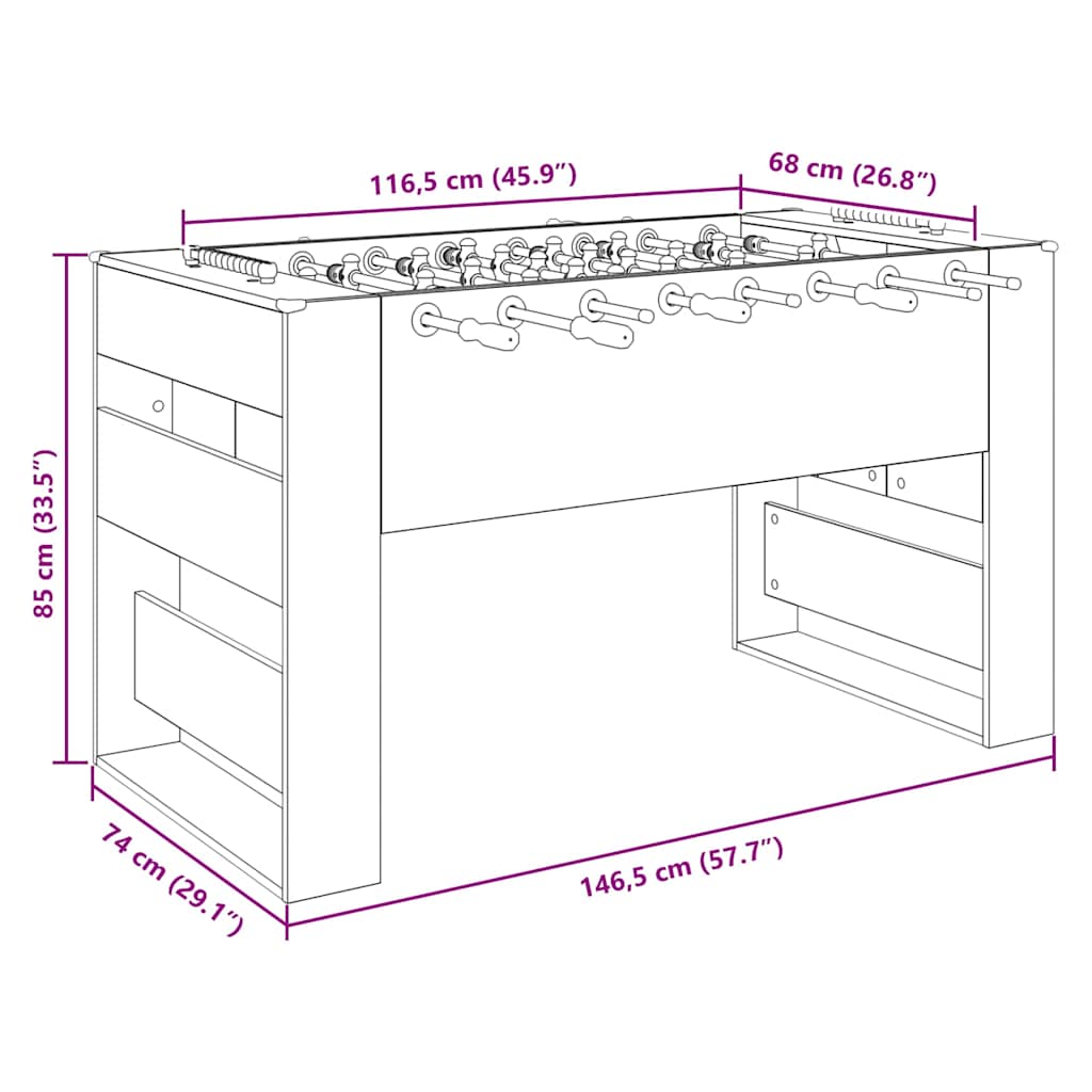 Foci asztal 2 pcs szürke sonoma 146,5 x 74 x 85 cm faanyag