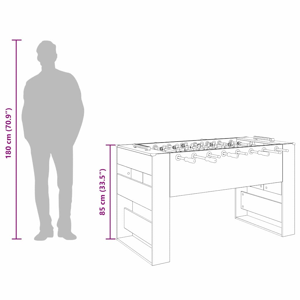 Foci asztal 2 pcs artisan tölgy 146,5 x 74 x 85 cm faanyag