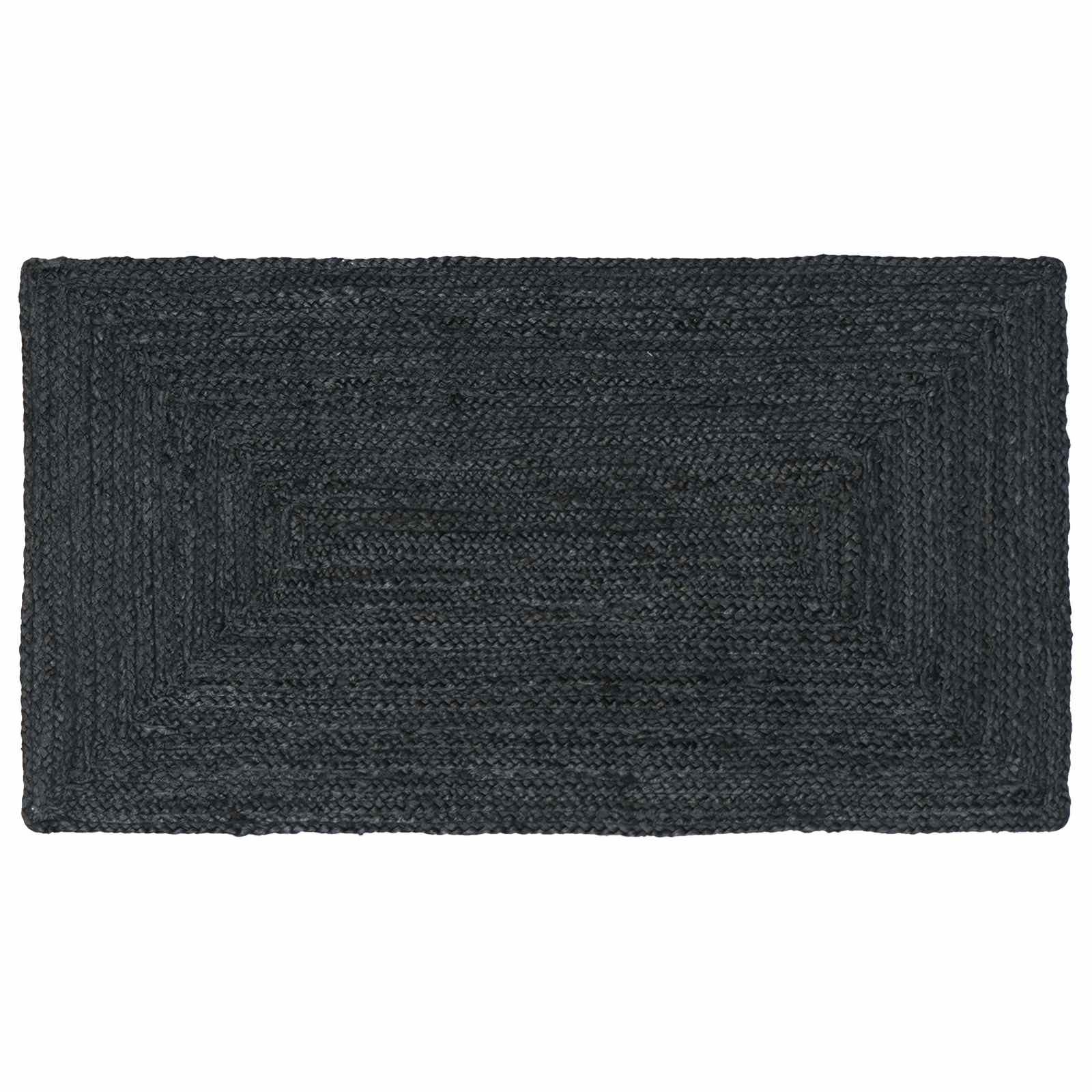 Területszőnyegek négyszögletes sötétszürke 60 x 110 cm juta