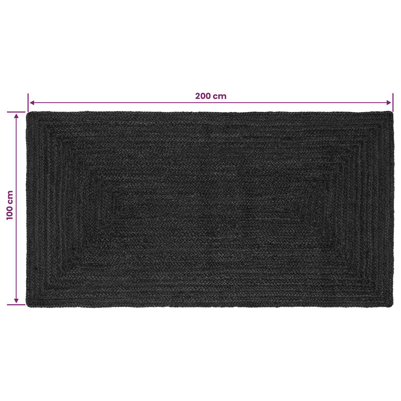 Területszőnyegek négyszögletes sötétszürke 100 x 200 cm juta