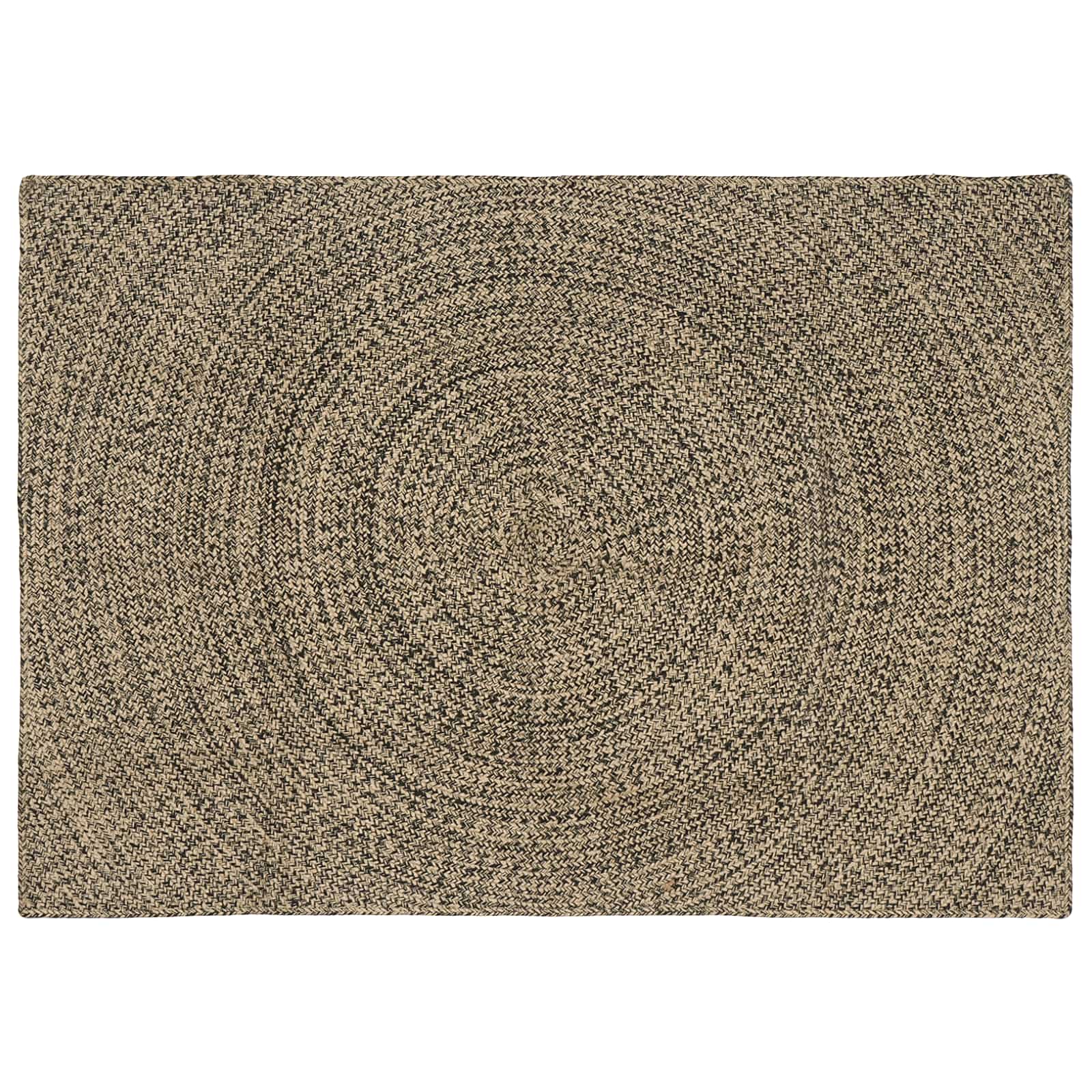Területszőnyegek természetes és fekete 120 x 170 cm juta
