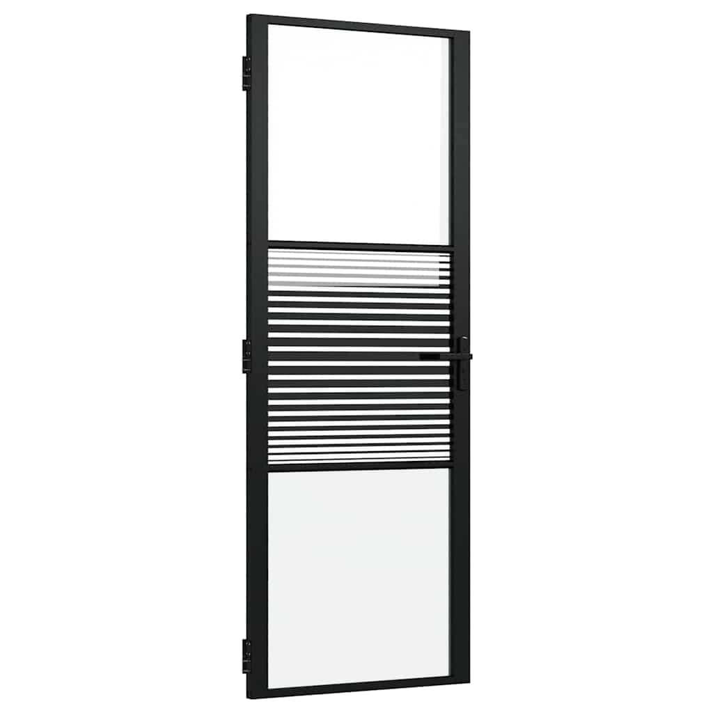 Üvegajtó csíkos fekete 76 x 3,5 x 201,5 cm alumínium