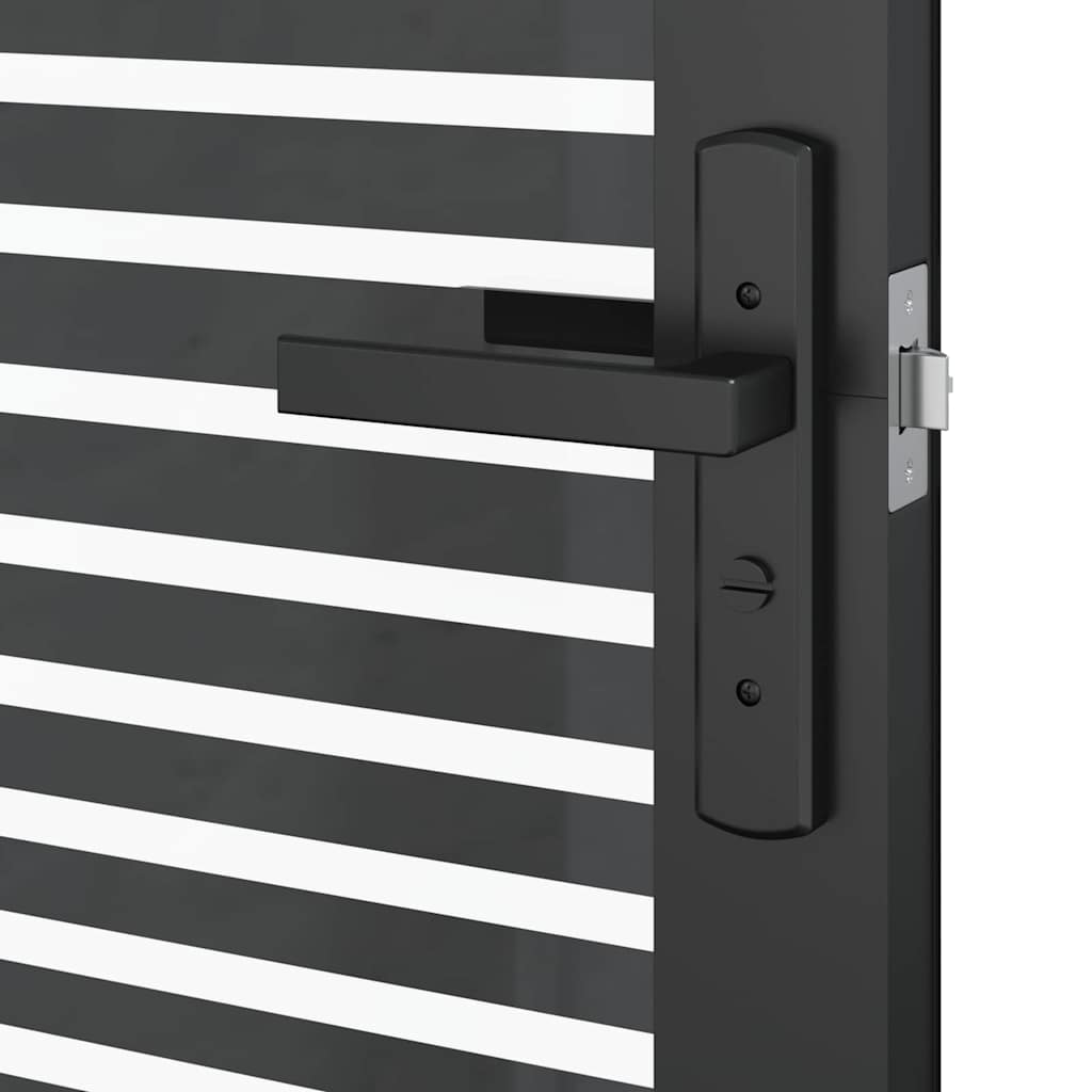 Belső ajtó fekete 83 x 201.5 cm edzett üveg, alumínium