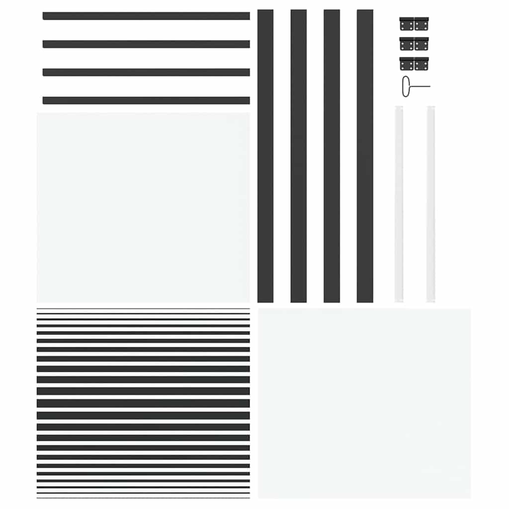 Belső ajtó fekete 83 x 201.5 cm edzett üveg, alumínium