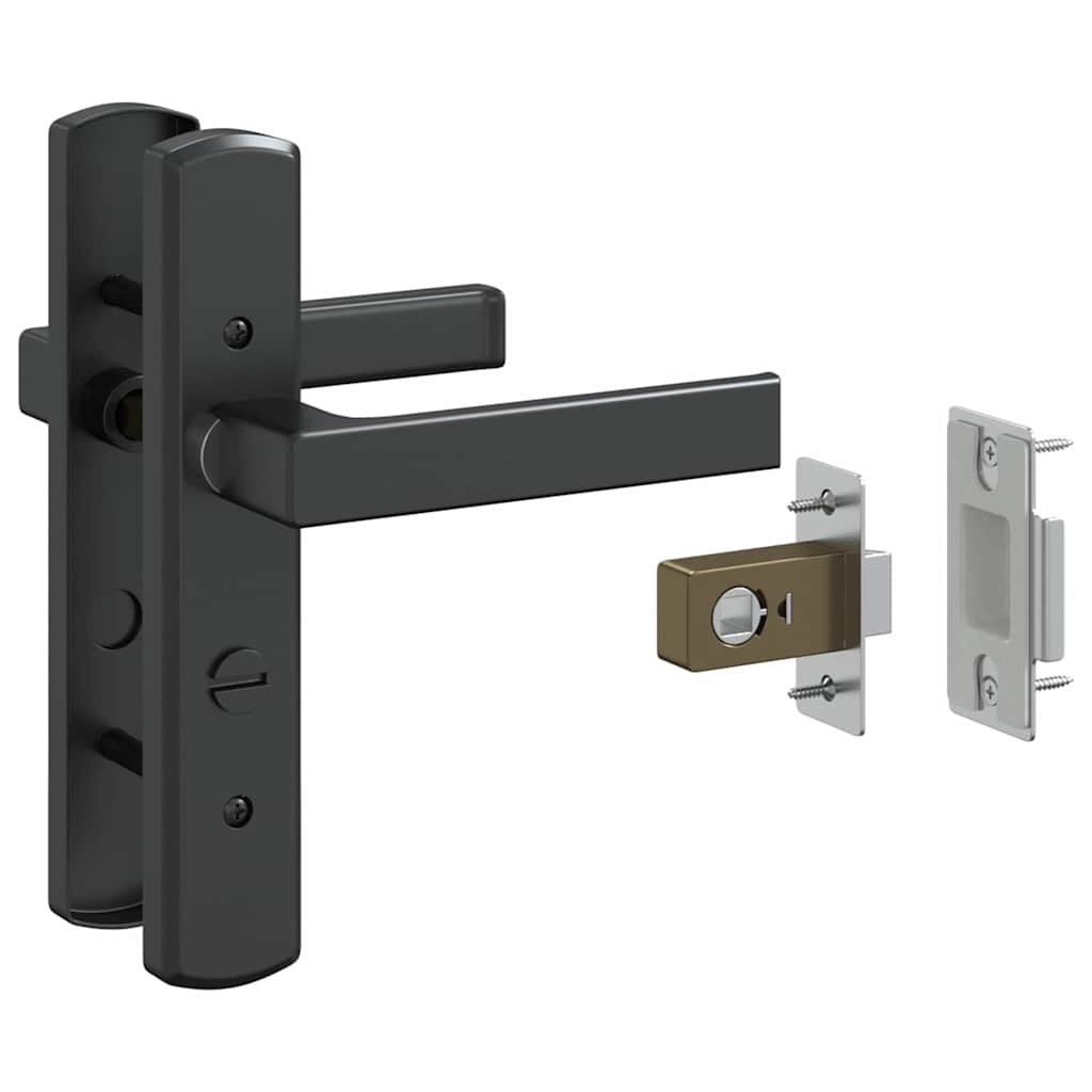 Belső ajtó fekete 83 x 201.5 cm edzett üveg, alumínium