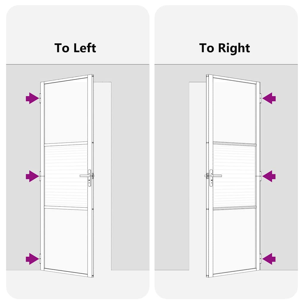 Belső ajtó fekete 83 x 201.5 cm edzett üveg, alumínium