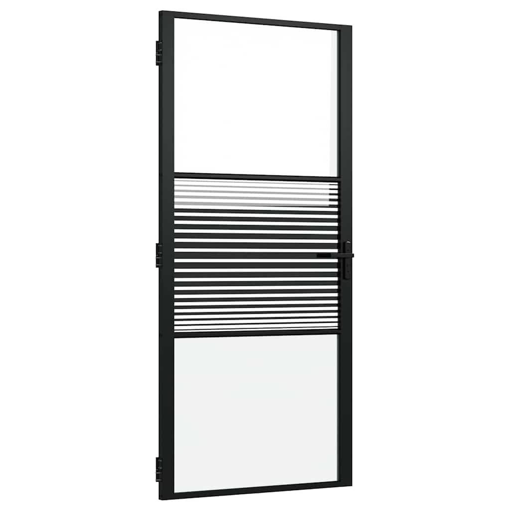 Üvegajtó csíkos fekete 93 x 3,5 x 201,5 cm alumínium
