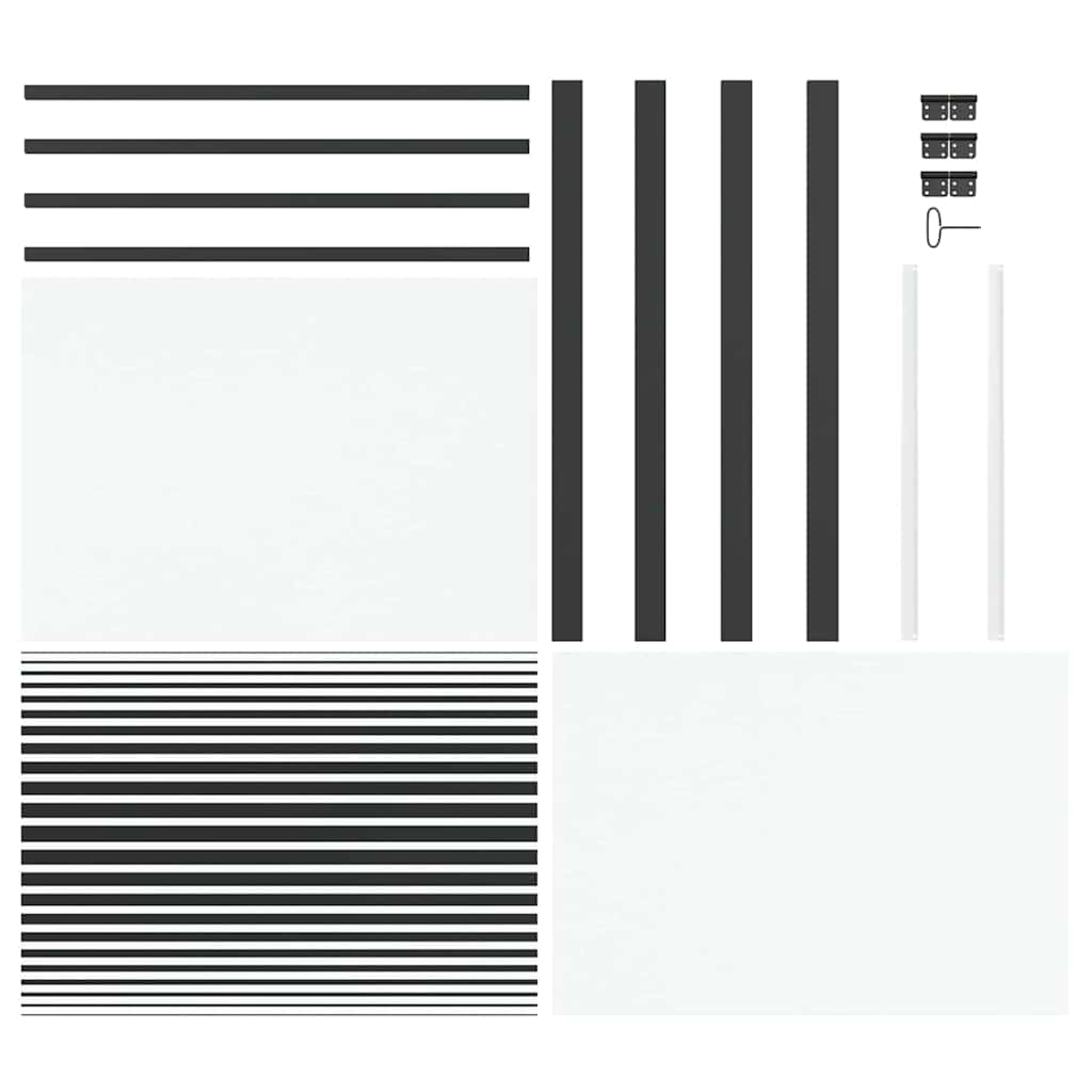 Üvegajtó csíkos fekete 102,5 x 3,5 x 201,5 cm alumínium
