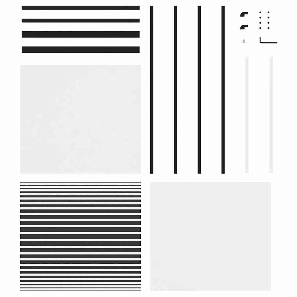 Üvegajtó csíkos fekete 76 x 2 x 205 cm alumínium