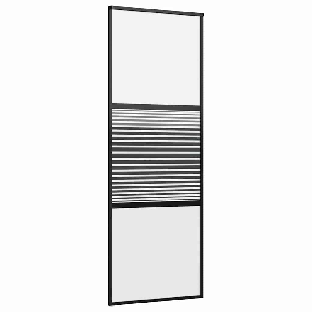 Üvegajtó csíkos fekete 76 x 2 x 205 cm alumínium