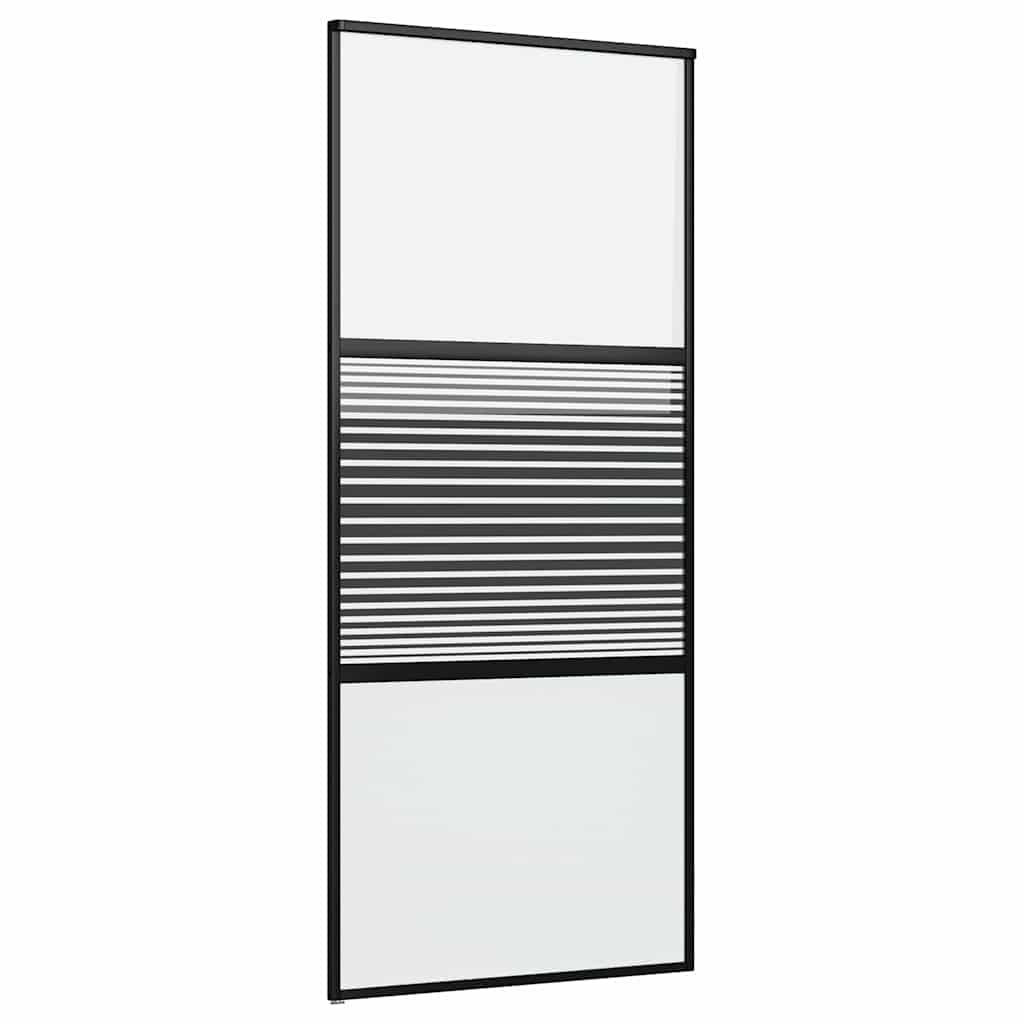 Üvegajtó csíkos fekete 90 x 2 x 205 cm alumínium