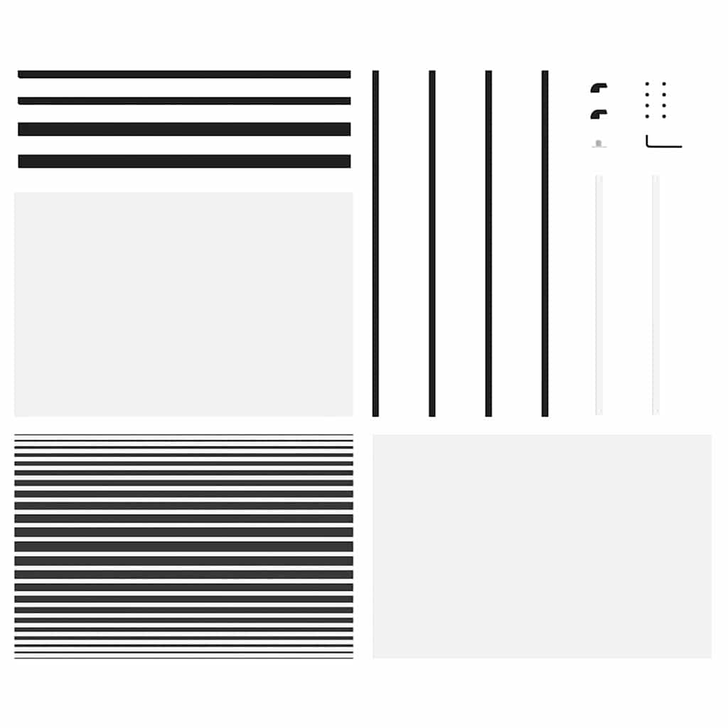 Üvegajtó csíkos fekete 102,5 x 2 x 205 cm alumínium