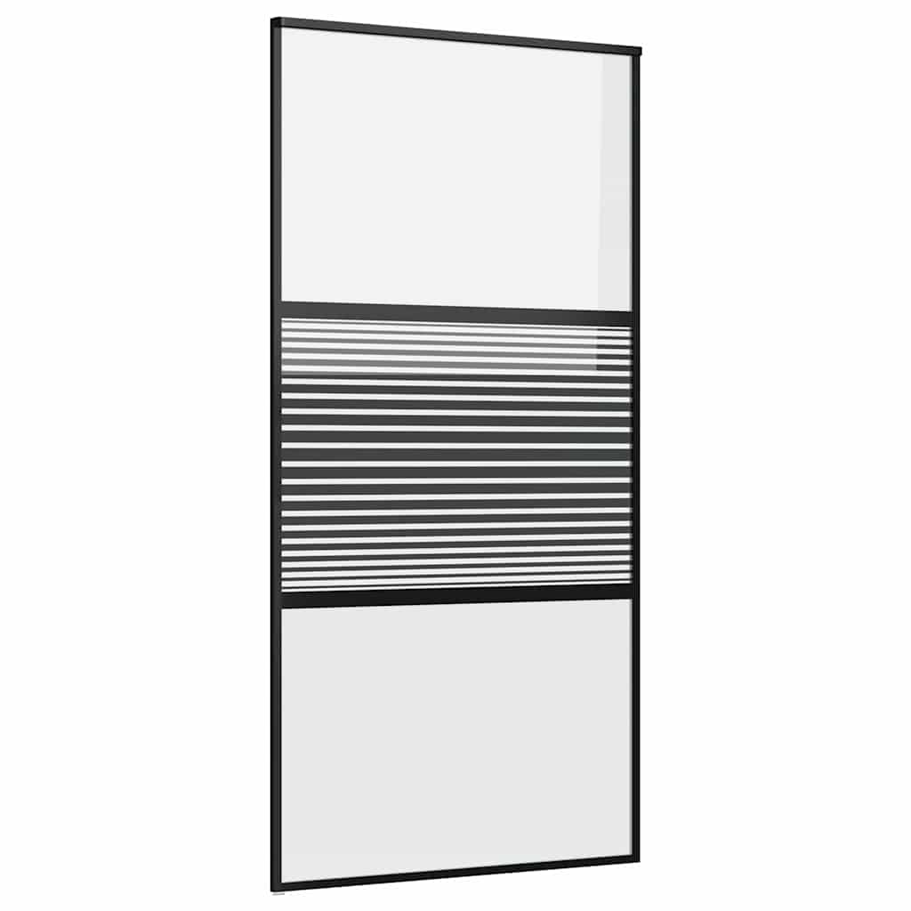 Üvegajtó csíkos fekete 102,5 x 2 x 205 cm alumínium