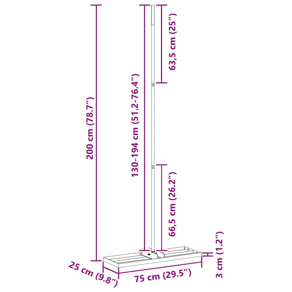Kert simító kézi 75 x 25 x 200 cm