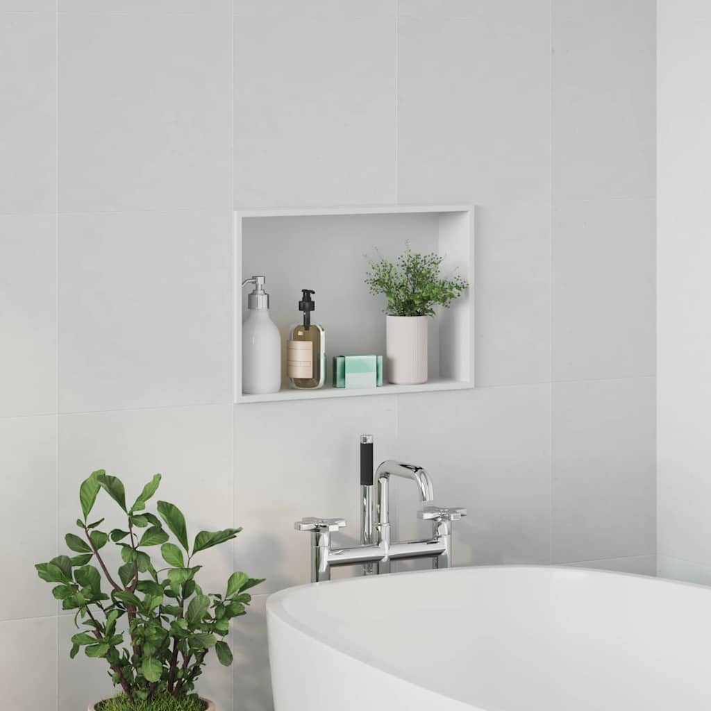 Zuhany niche fehér 45 x 30 x 9.5 cm rozsdamentes acél