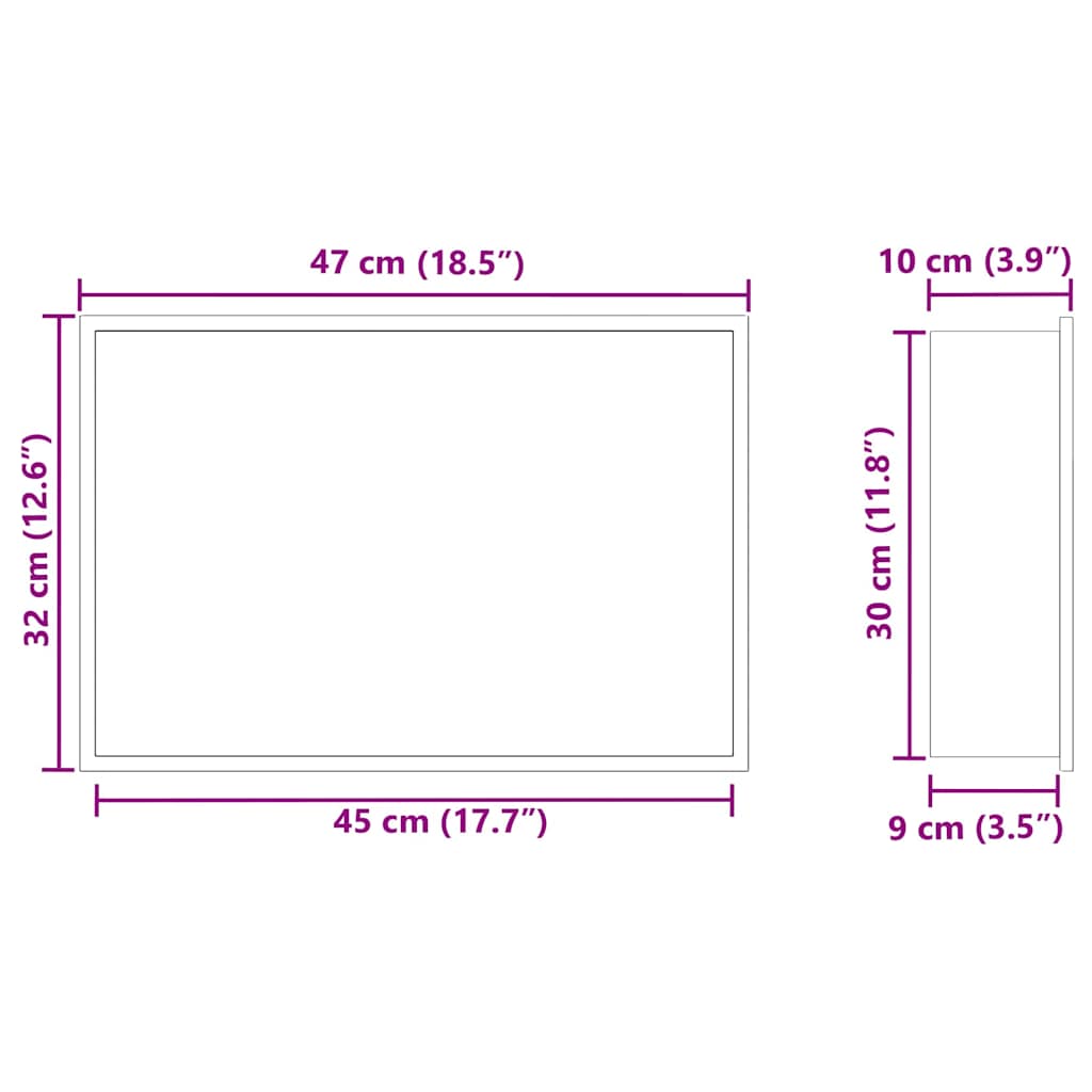 Zuhany niche fehér 45 x 30 x 9.5 cm rozsdamentes acél