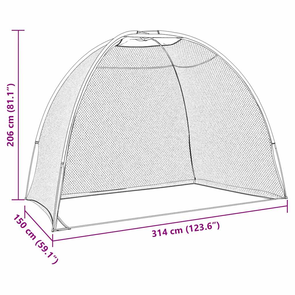 Golf edzőeszközök fekete 314 x 150 x 206 cm poliészter