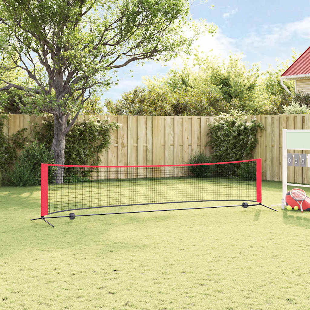 Tenisz háló fekete és piros 396 x 92 x 87 cm poliészter