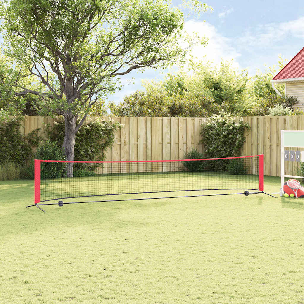 Tenisz háló fekete és piros 494.5 x 90 x 87 cm poliészter