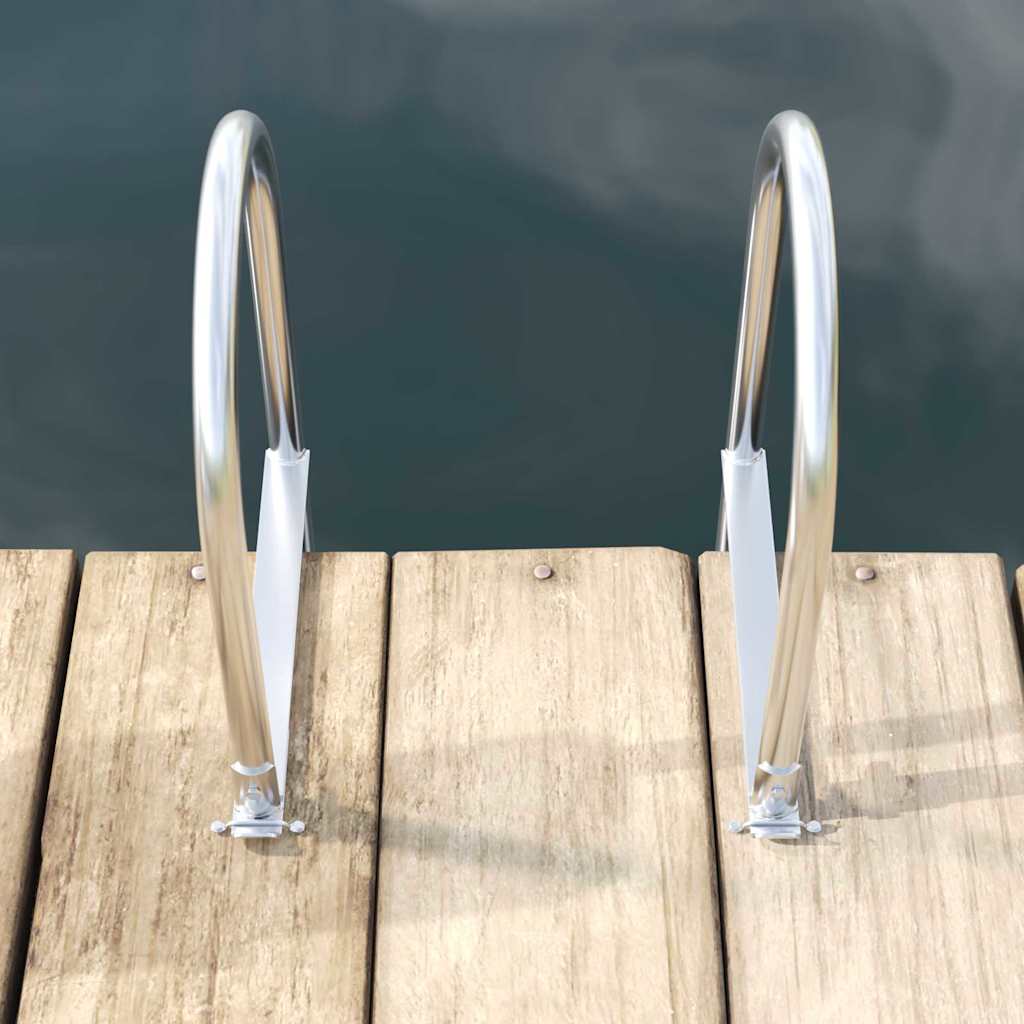 Vidaxl dokklétra ezüst 45 x 11.5 x 190 cm alumínium