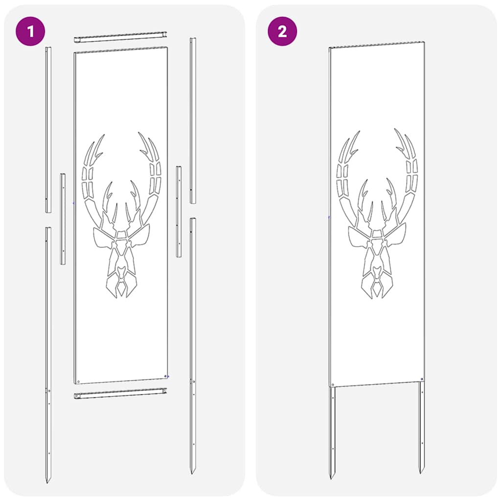 Kerti dekoratív panel rozsdás 32 x 140 cm viharvert acél
