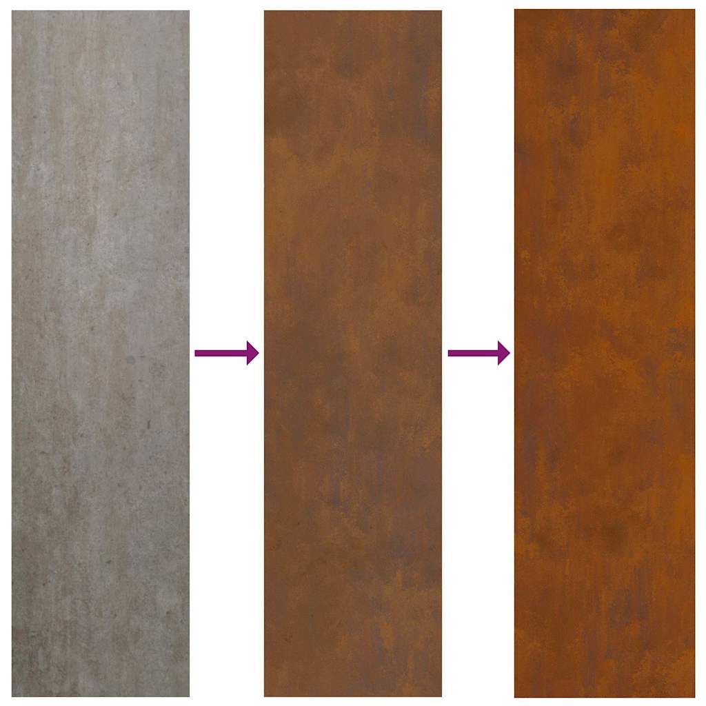 Kerti dekoratív panel rozsdás 32 x 140 cm viharvert acél