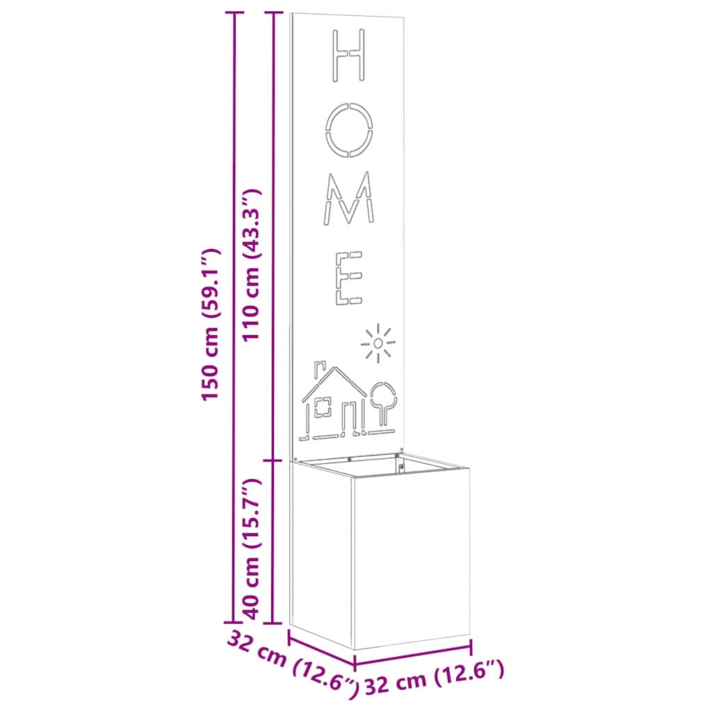 Kertvédő vászon rozsdás 32 x 140 cm időjárásálló acél