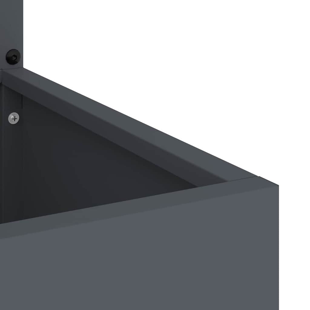 Kerti cserepes növény tartó dekoratív panellel antracit