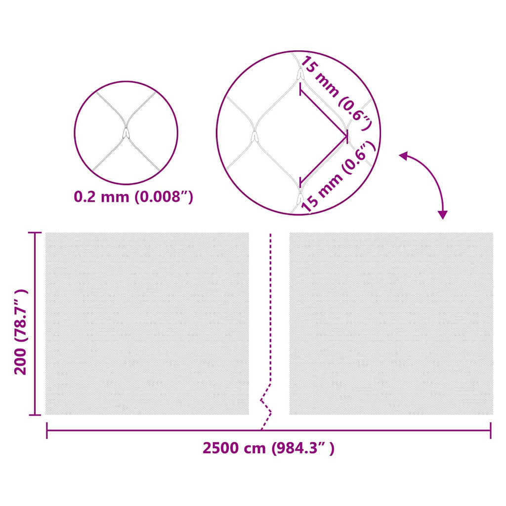 Madárvédő háló zöld 2 x 25 m hdpe