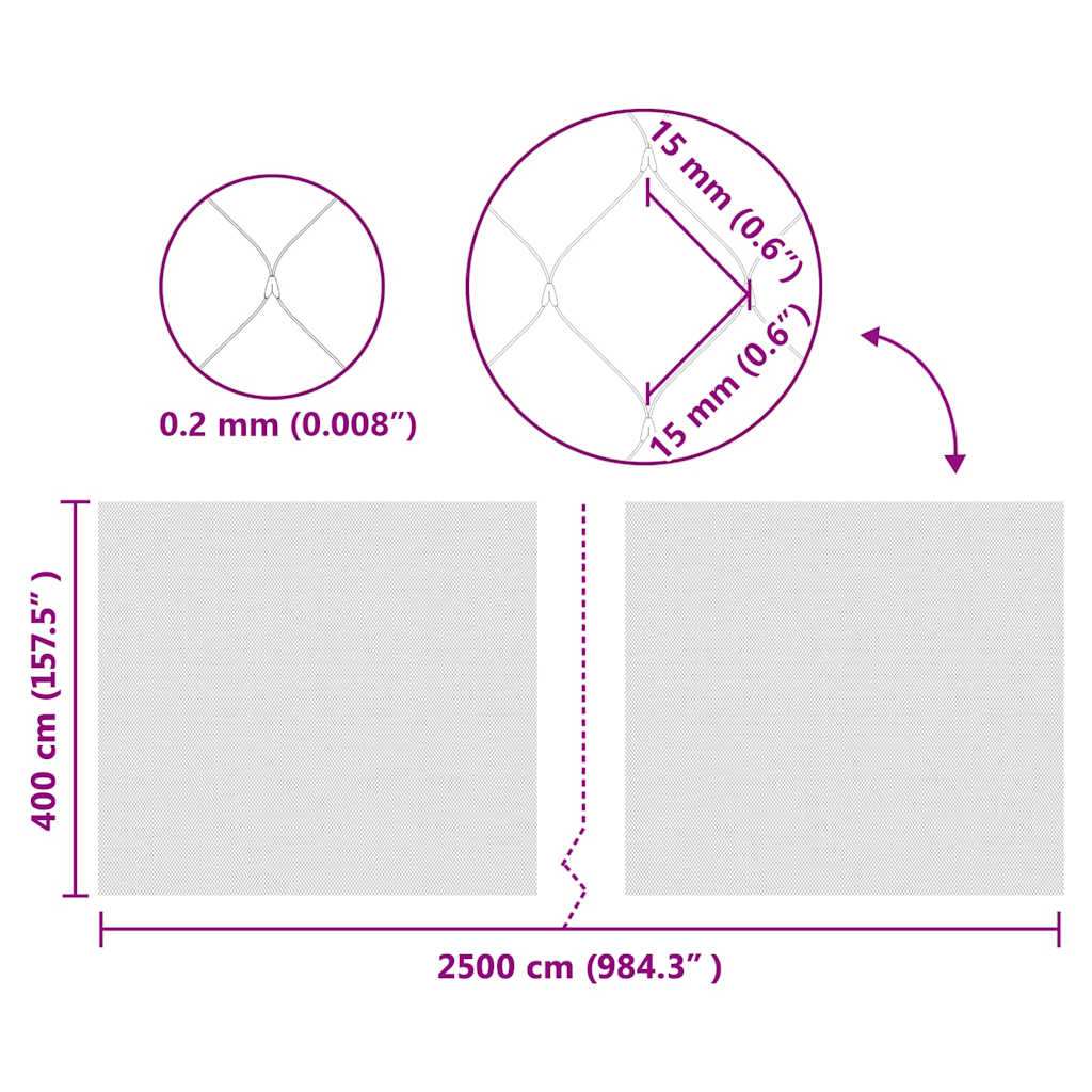 Madárvédő háló zöld 4 x 25 m hdpe