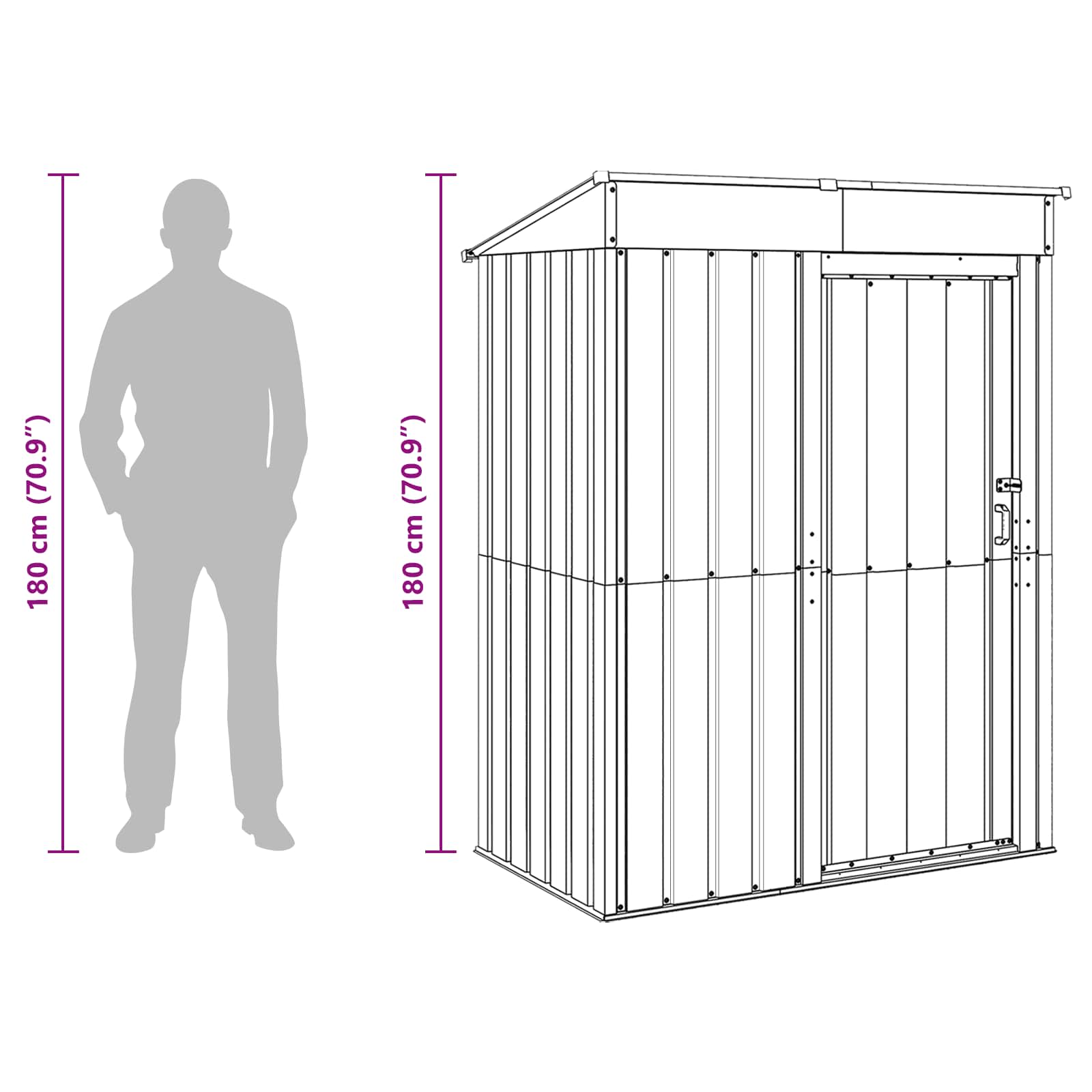 Kertiszerszámos házak antracit 137 x 81 x 180 cm fém