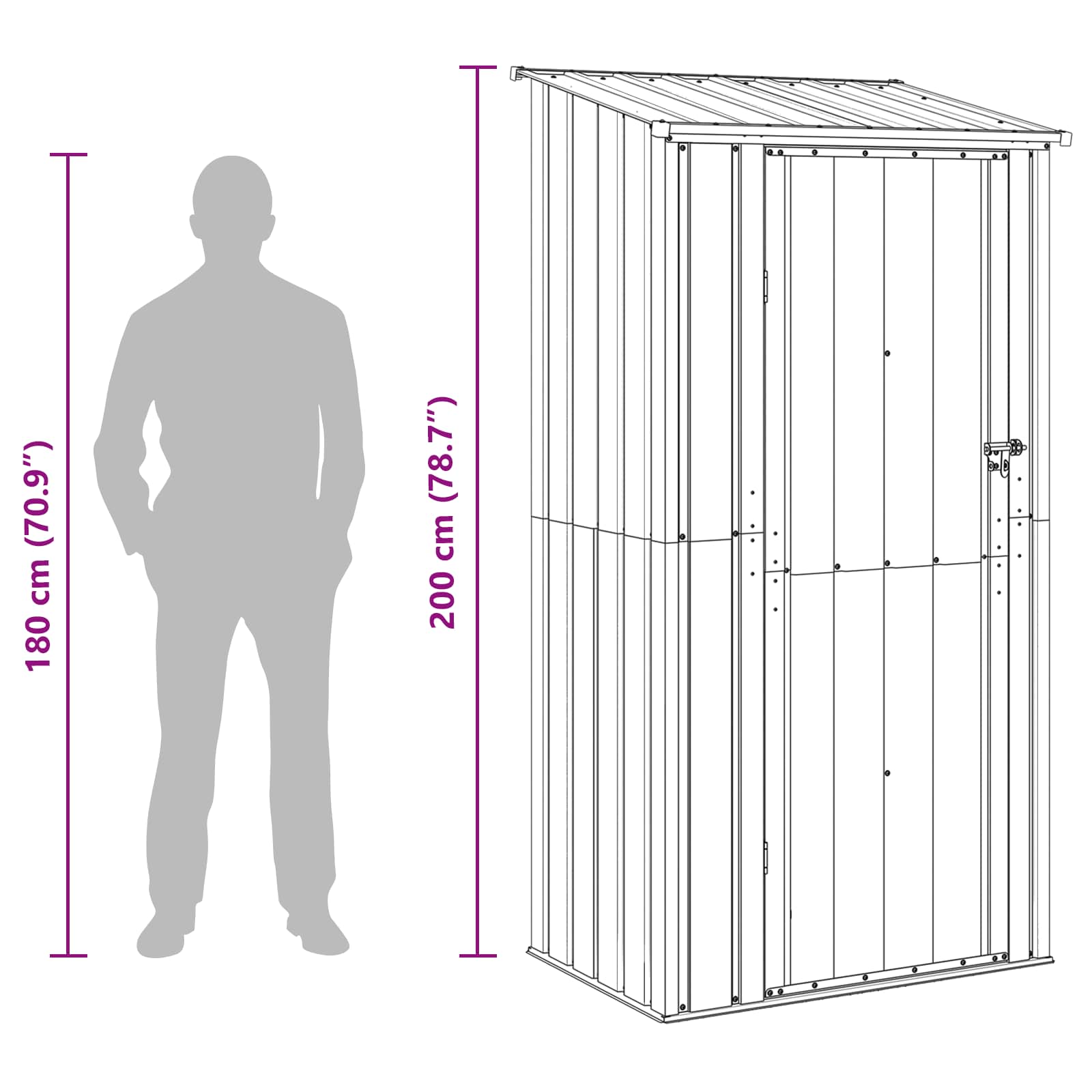 Kertiszerszámos házak antracit 103 x 74 x 200 cm fém