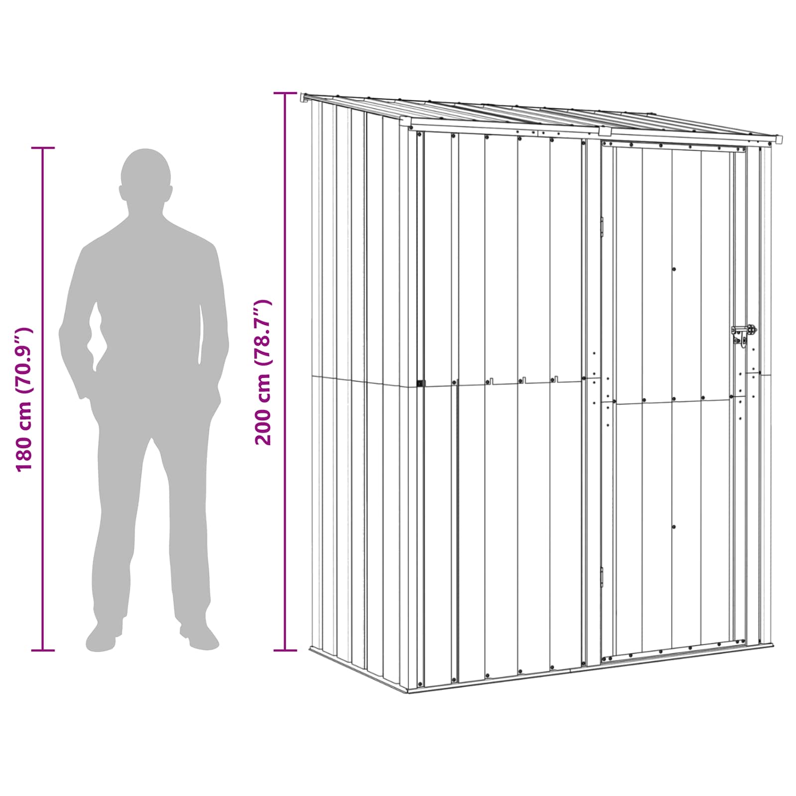 Kertiszerszámos házak antracit 153,5 x 86 x 200 cm fém