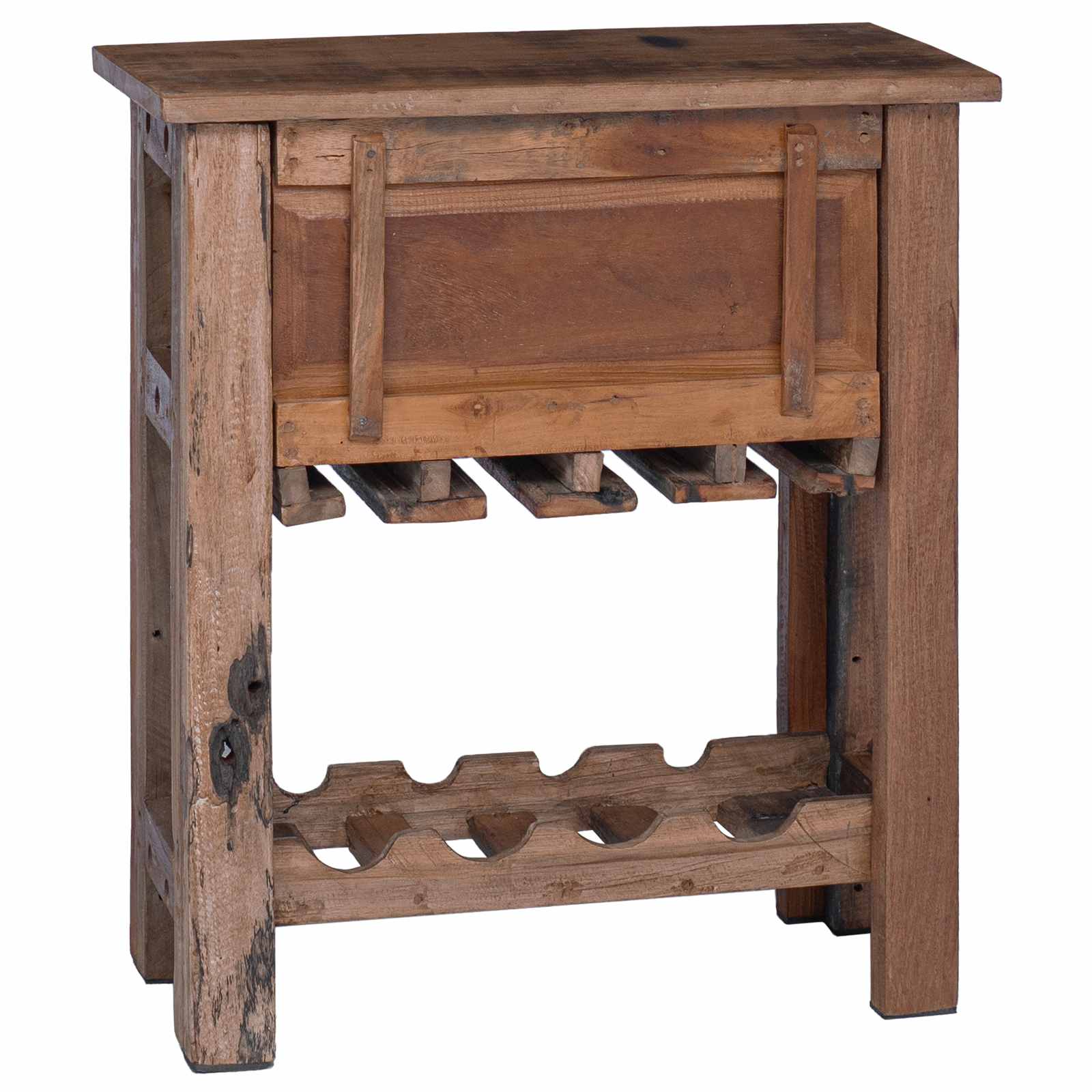 Cabinet barna 60 x 30 x 70 cm szilárd újrahasznosított fa