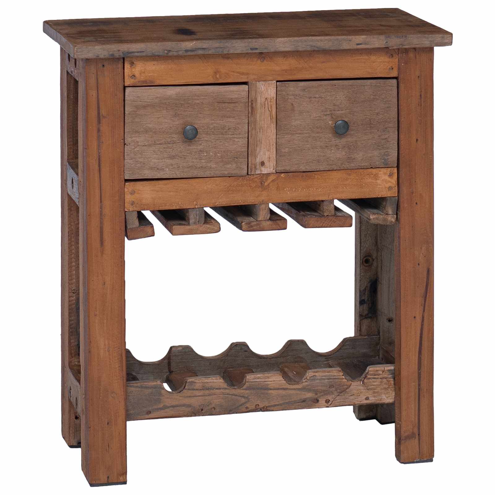 Cabinet barna 60 x 30 x 70 cm szilárd újrahasznosított fa