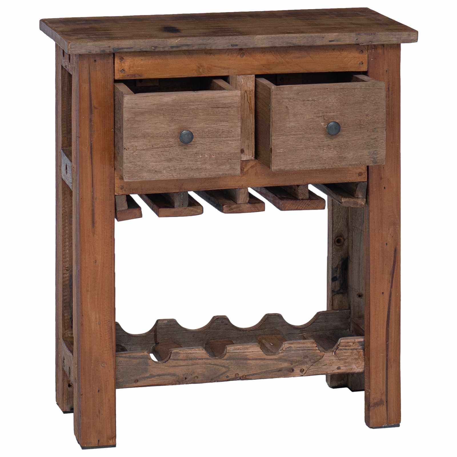 Cabinet barna 60 x 30 x 70 cm szilárd újrahasznosított fa