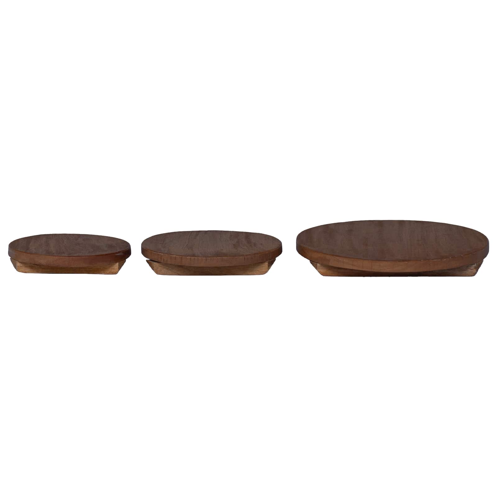 Növény ülőke 3 pcs barna mahagóni fa