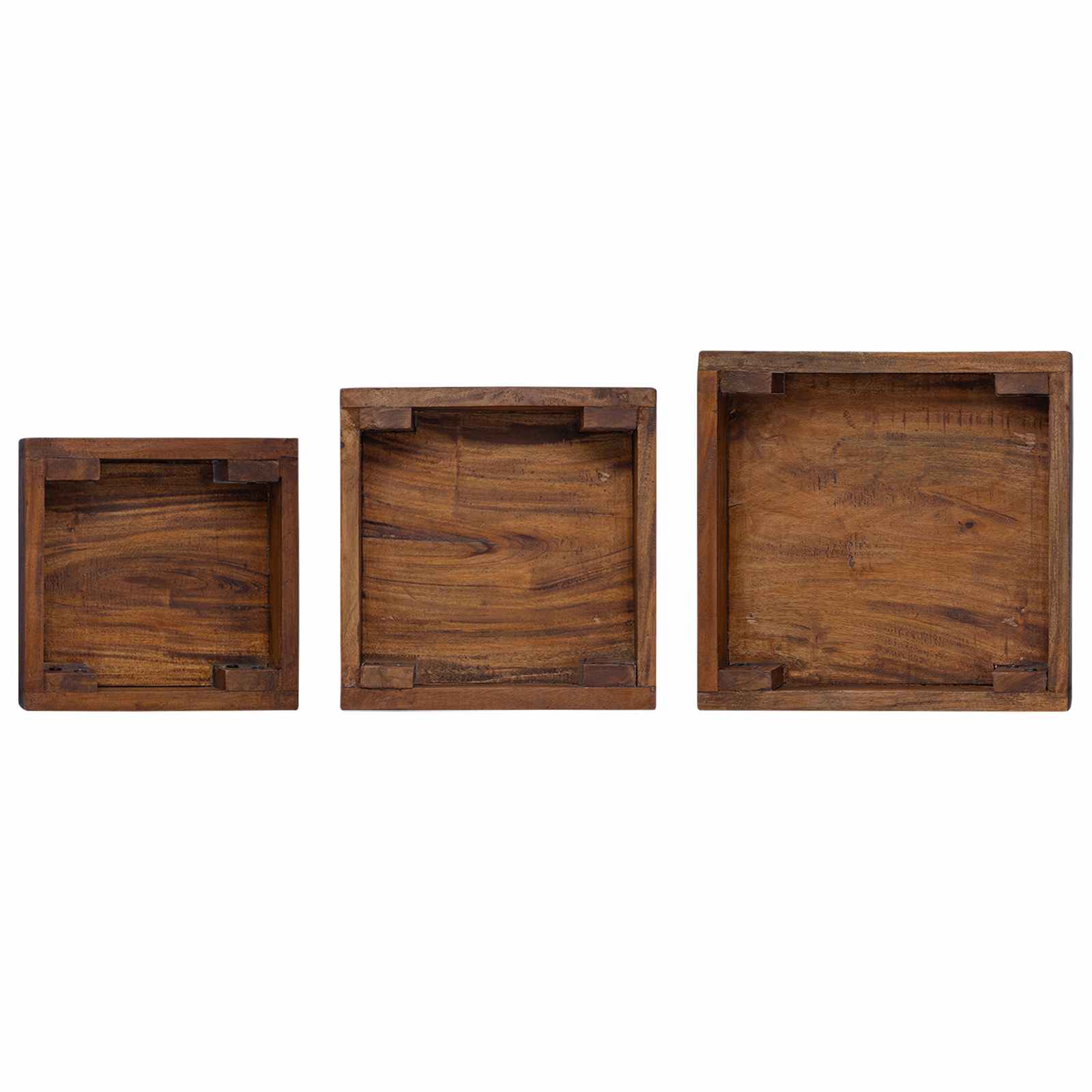 Növényállvány 3 pcs barna mahagóni fa