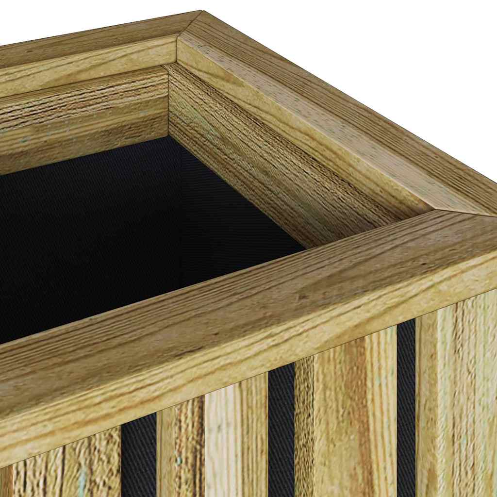 Növényágyak dobozok barna 33 x 33 x 45 cm impregnált fenyőfa